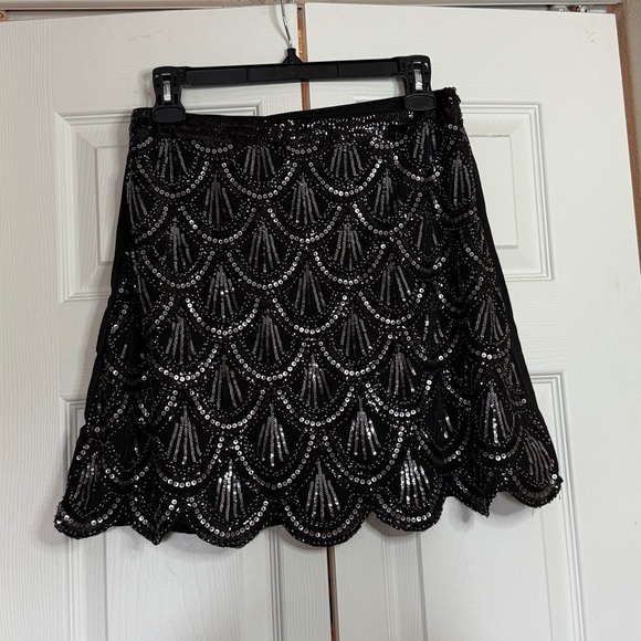 Blue Rain Midnight Black Sequin Skirt size M - Picture 1 of 12